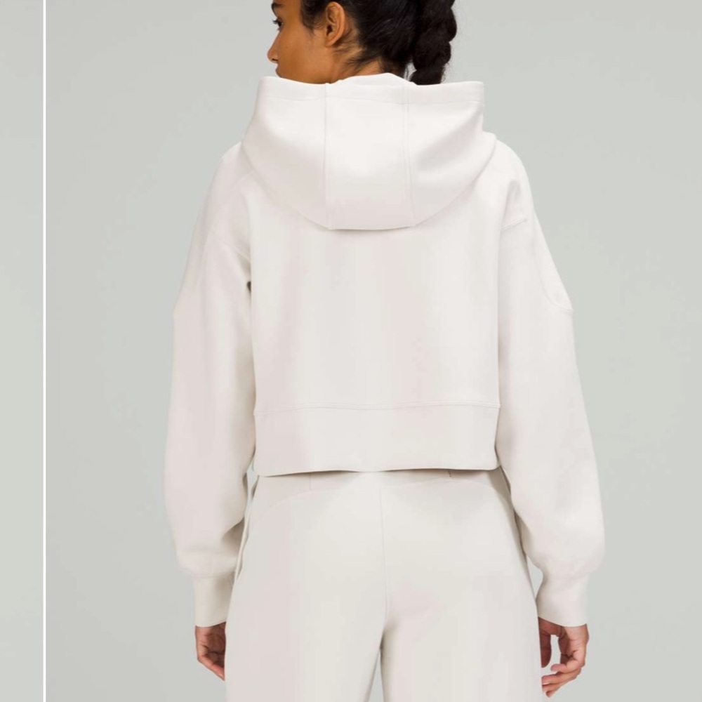 Lululemon Get Centred Crop Hoodie | White Opal | size: 6 - Picture 5 of 6
